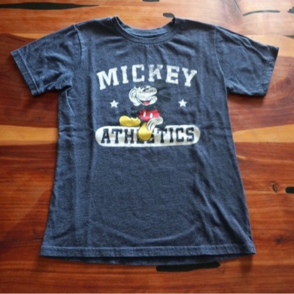 Disney Store Mickey Mouse Athletics Blue Short Sleeve Graphic Tee Kids M (7/8)